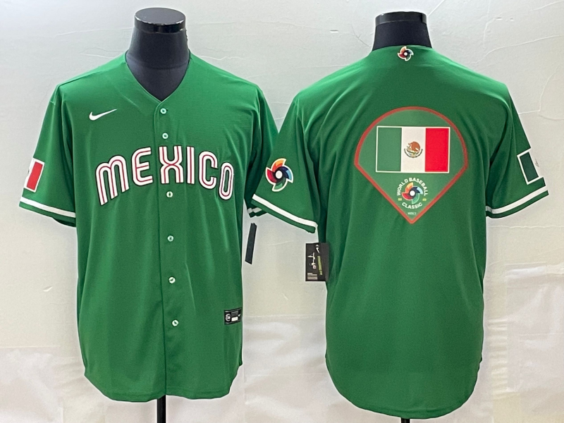 Men 2025 MLB world cup Mexico green Nike jersey 015